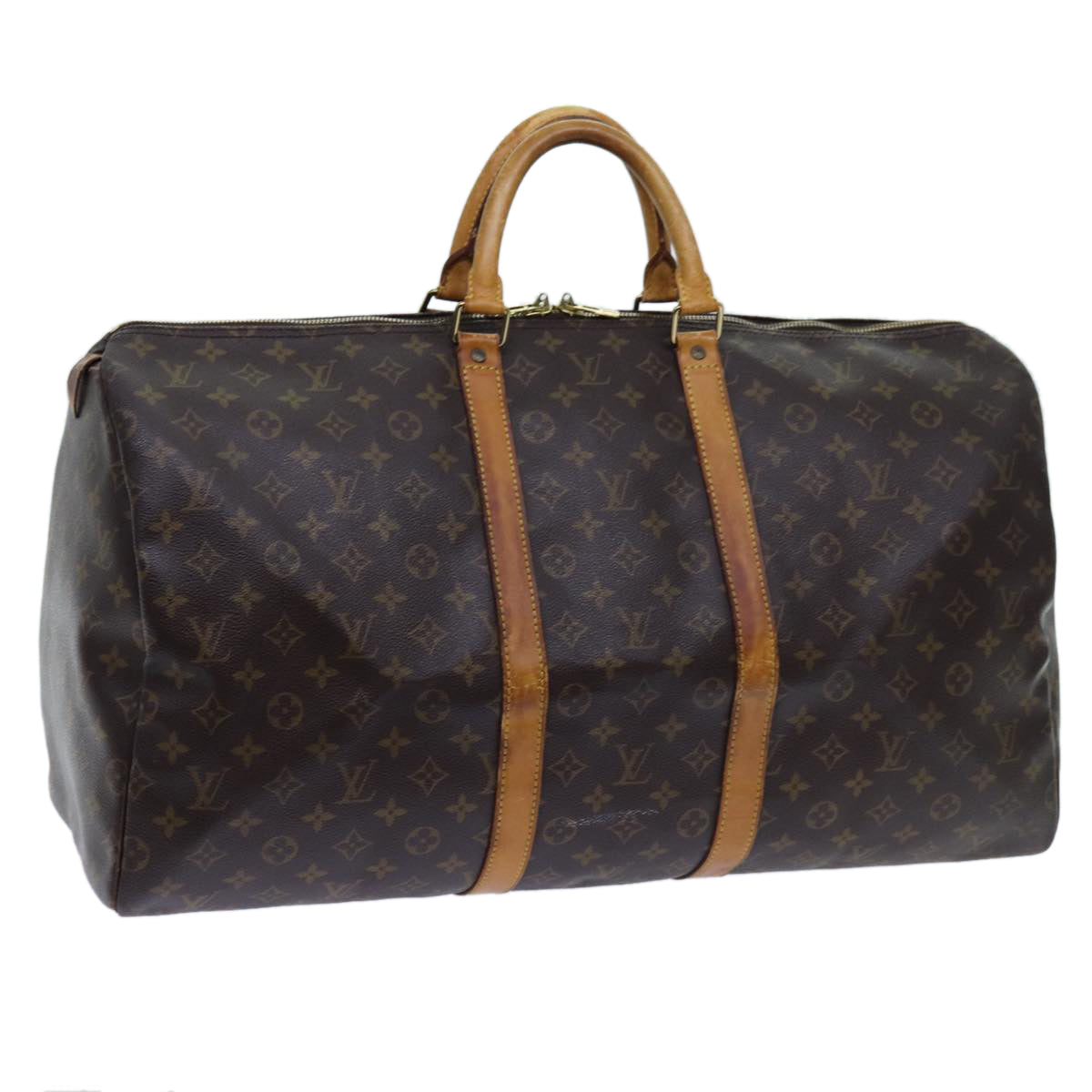 LOUIS VUITTON Monogram Keepall 55 Boston Bag M41424 LV yk11830
