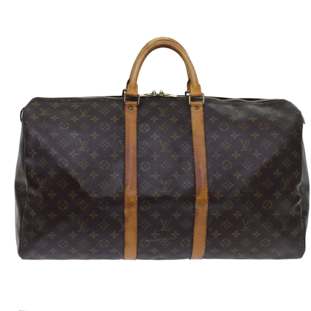 LOUIS VUITTON Monogram Keepall 55 Boston Bag M41424 LV yk11830
