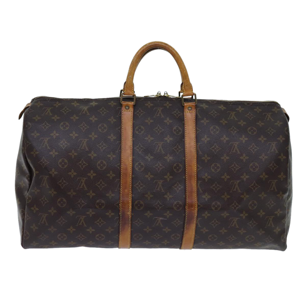 LOUIS VUITTON Monogram Keepall 55 Boston Bag M41424 LV yk11830