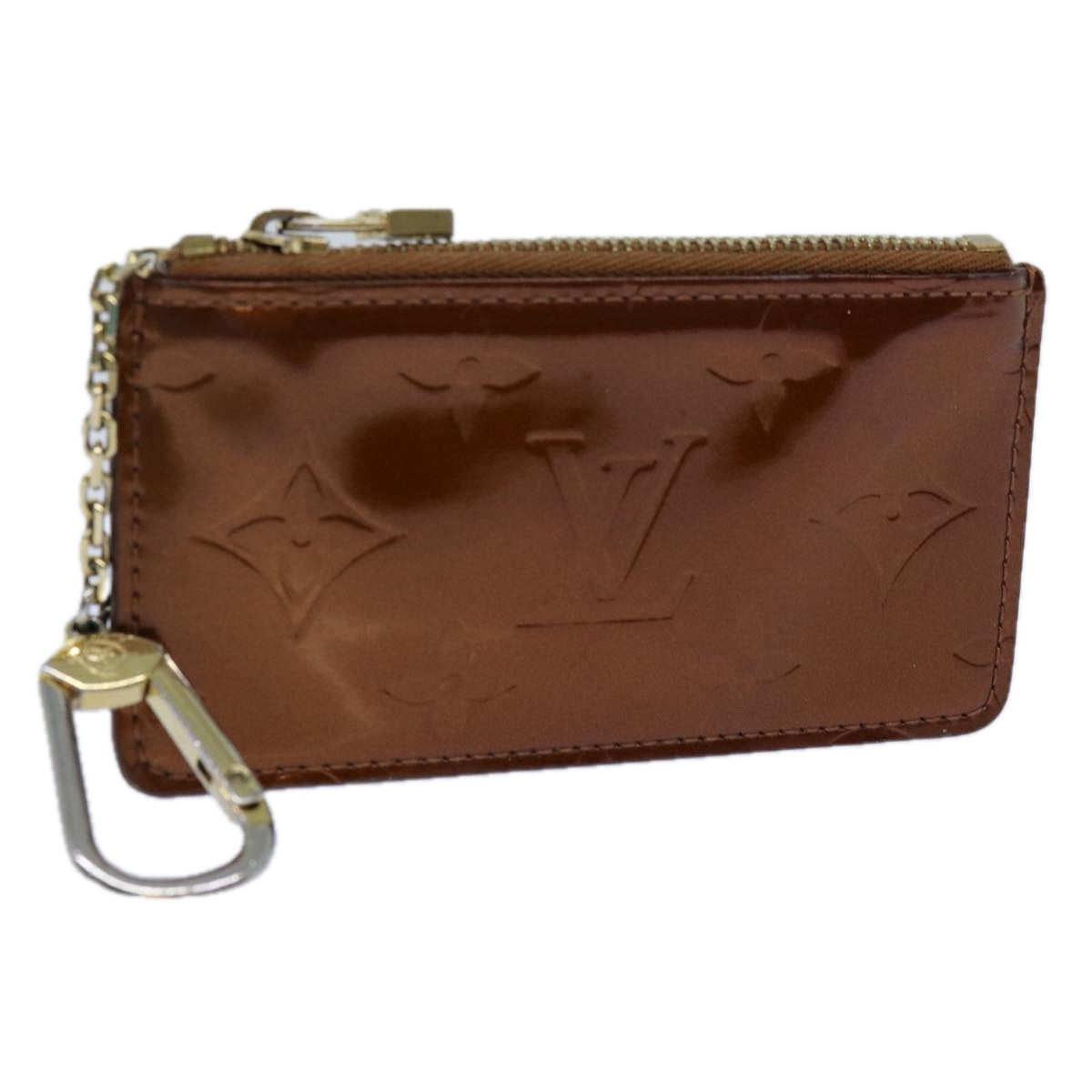 LOUIS VUITTON Vernis Pochette Cles Coin Purse Bronze M91348 LV yk11837