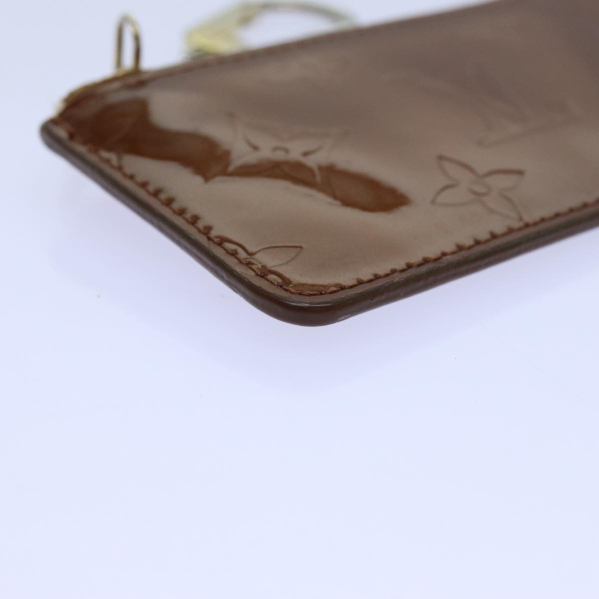 LOUIS VUITTON Vernis Pochette Cles Coin Purse Bronze M91348 LV yk11837