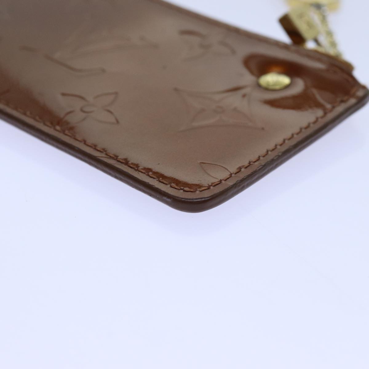 LOUIS VUITTON Vernis Pochette Cles Coin Purse Bronze M91348 LV yk11837