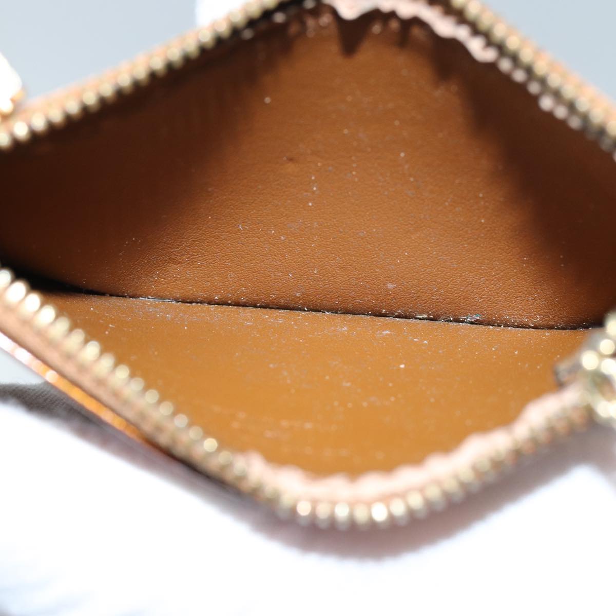 LOUIS VUITTON Vernis Pochette Cles Coin Purse Bronze M91348 LV yk11837