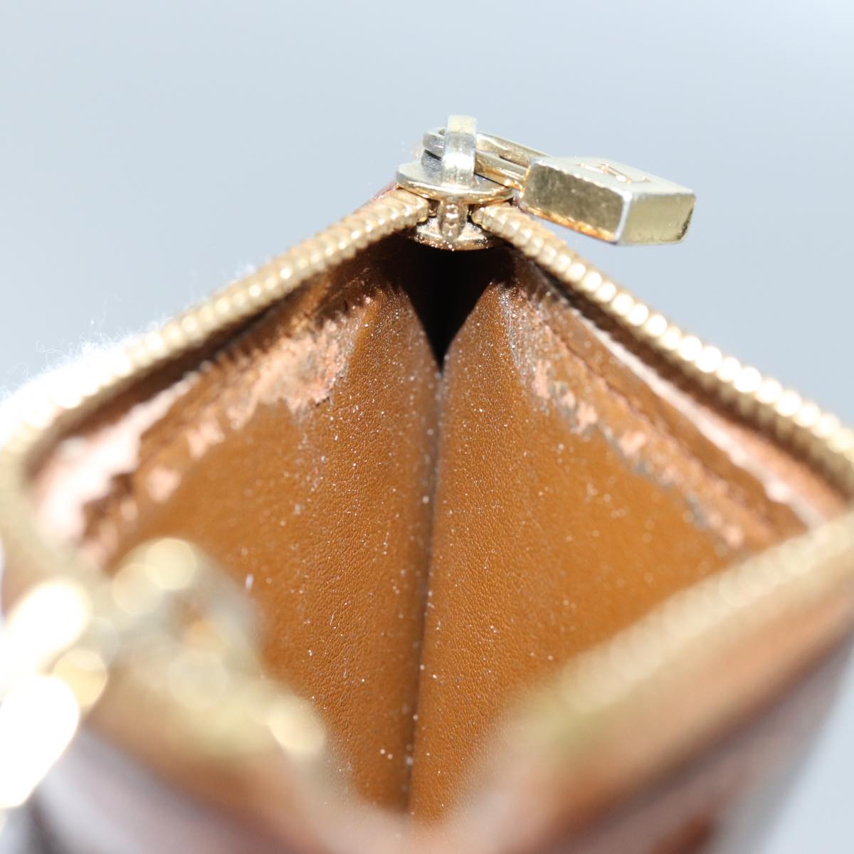 LOUIS VUITTON Vernis Pochette Cles Coin Purse Bronze M91348 LV yk11837
