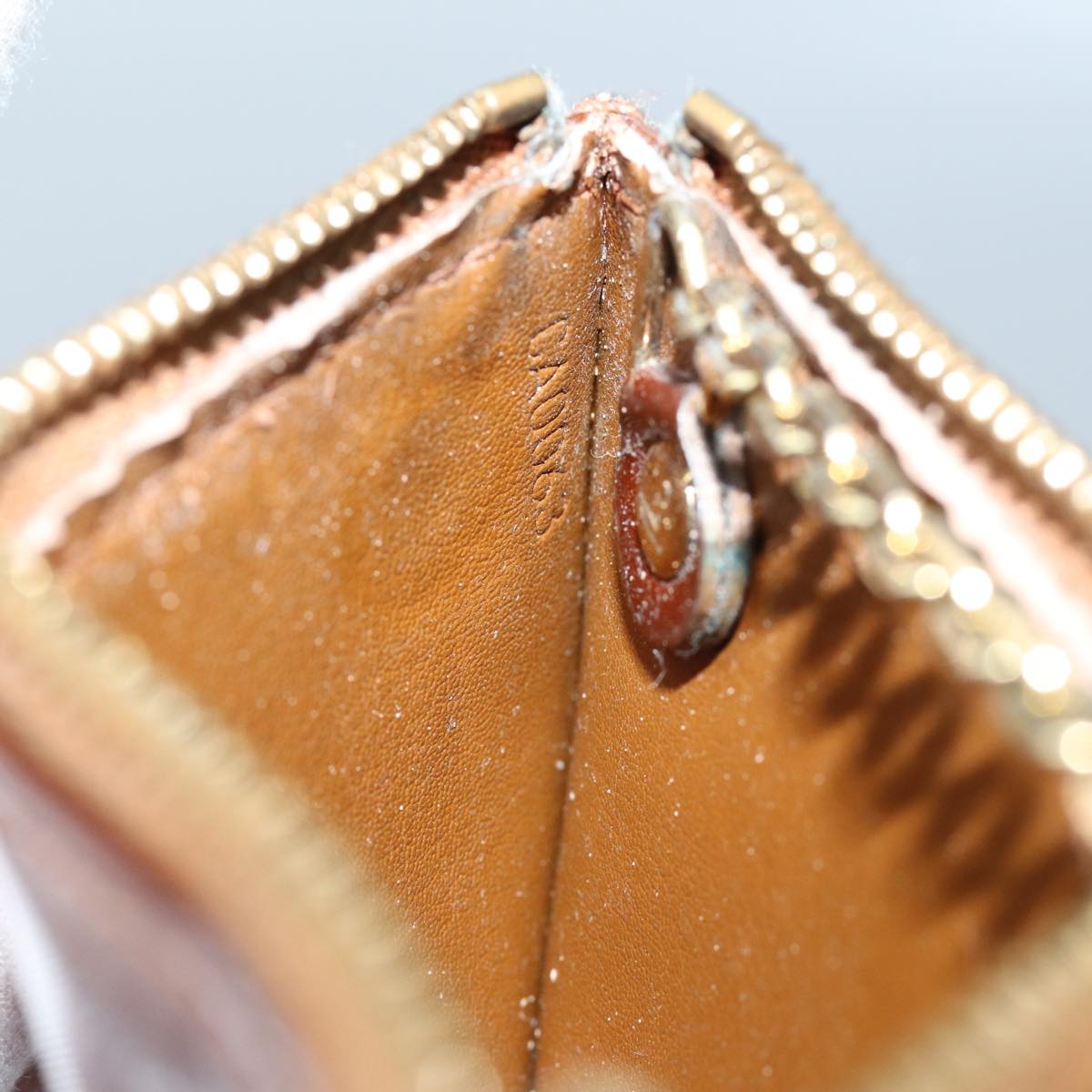 LOUIS VUITTON Vernis Pochette Cles Coin Purse Bronze M91348 LV yk11837