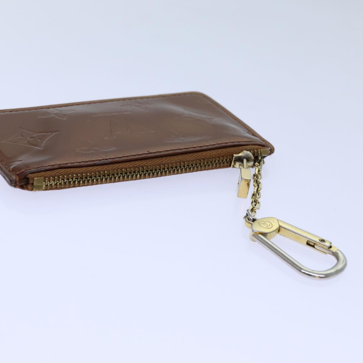 LOUIS VUITTON Vernis Pochette Cles Coin Purse Bronze M91348 LV yk11837