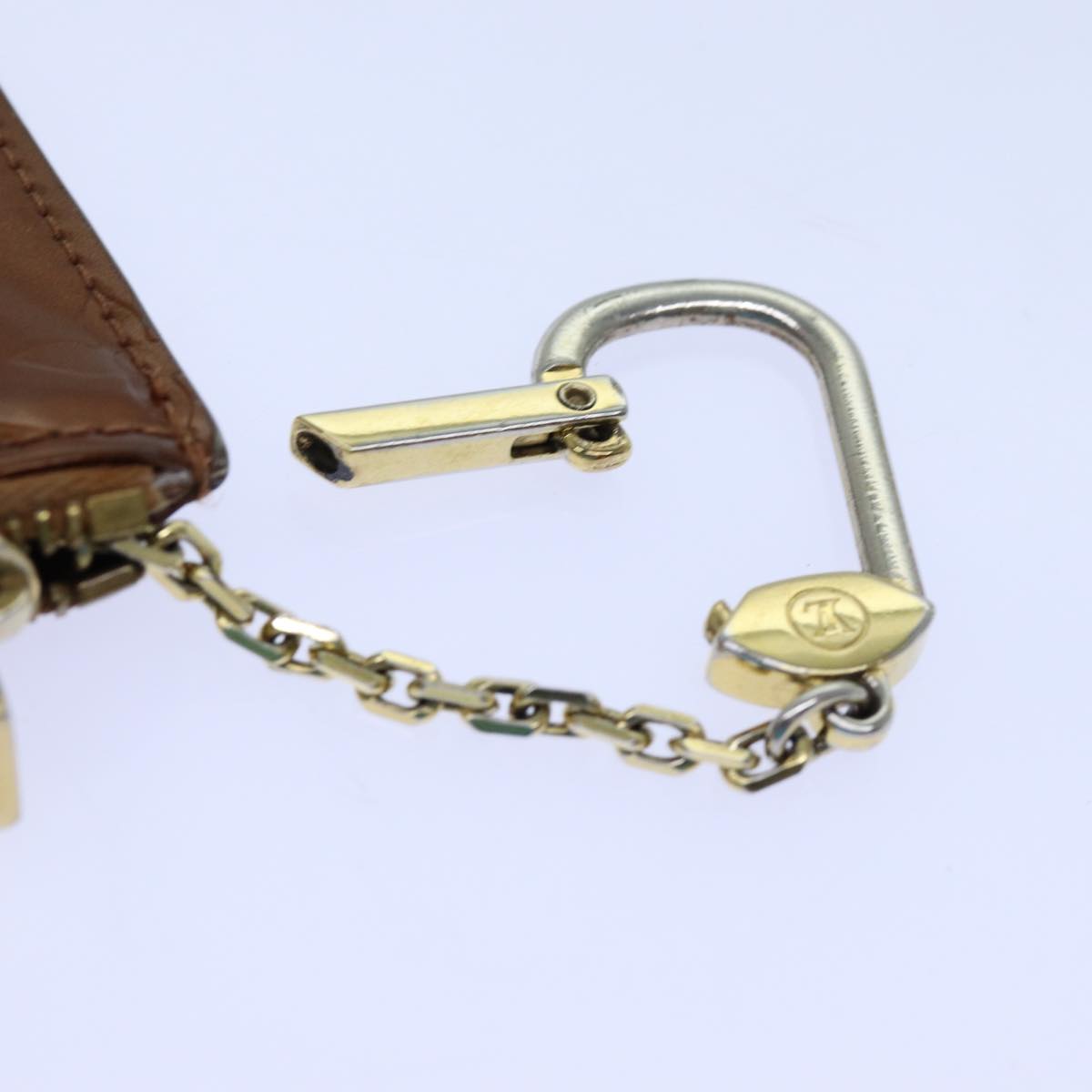 LOUIS VUITTON Vernis Pochette Cles Coin Purse Bronze M91348 LV yk11837