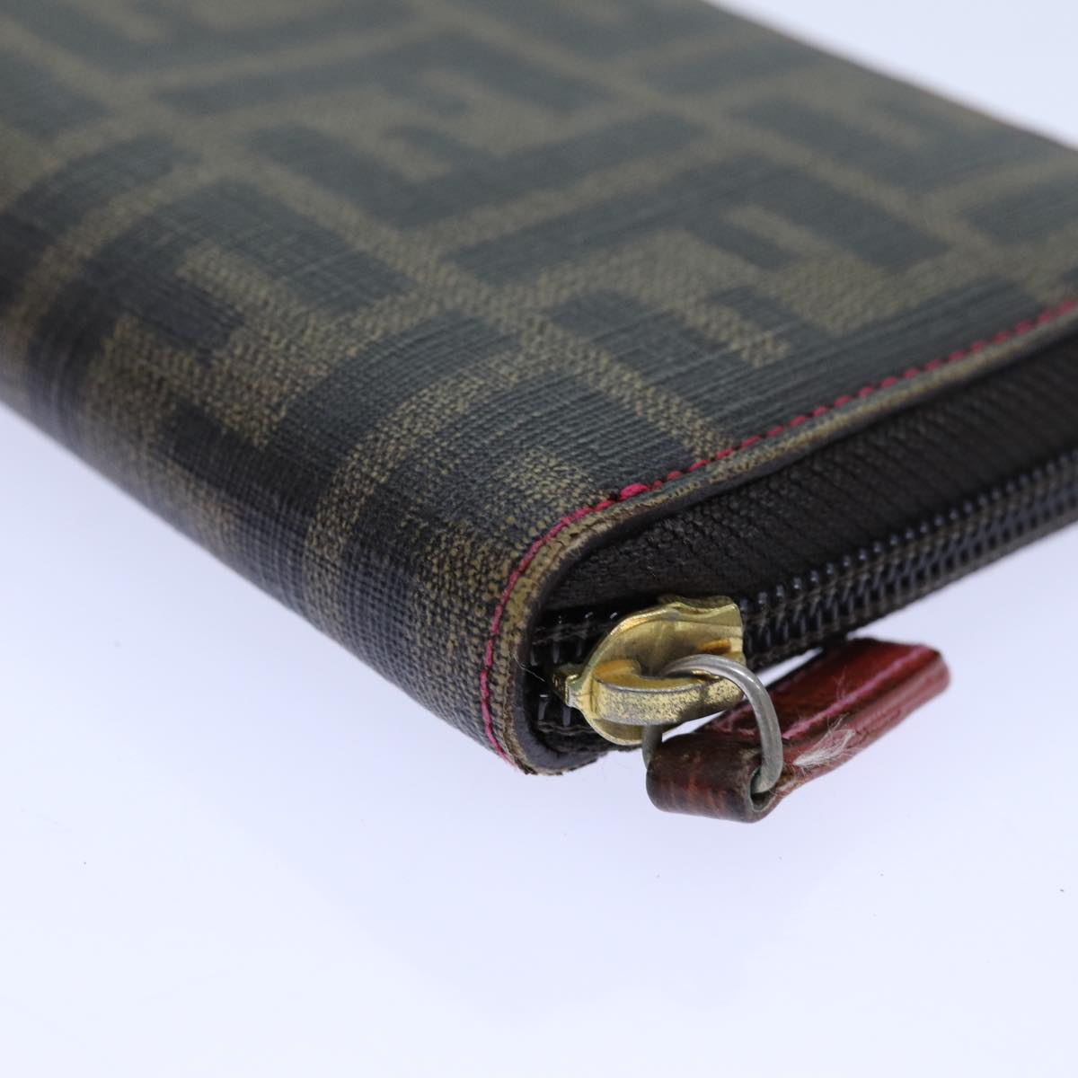 FENDI Zucca Canvas Long Wallet Black Brown yk11843