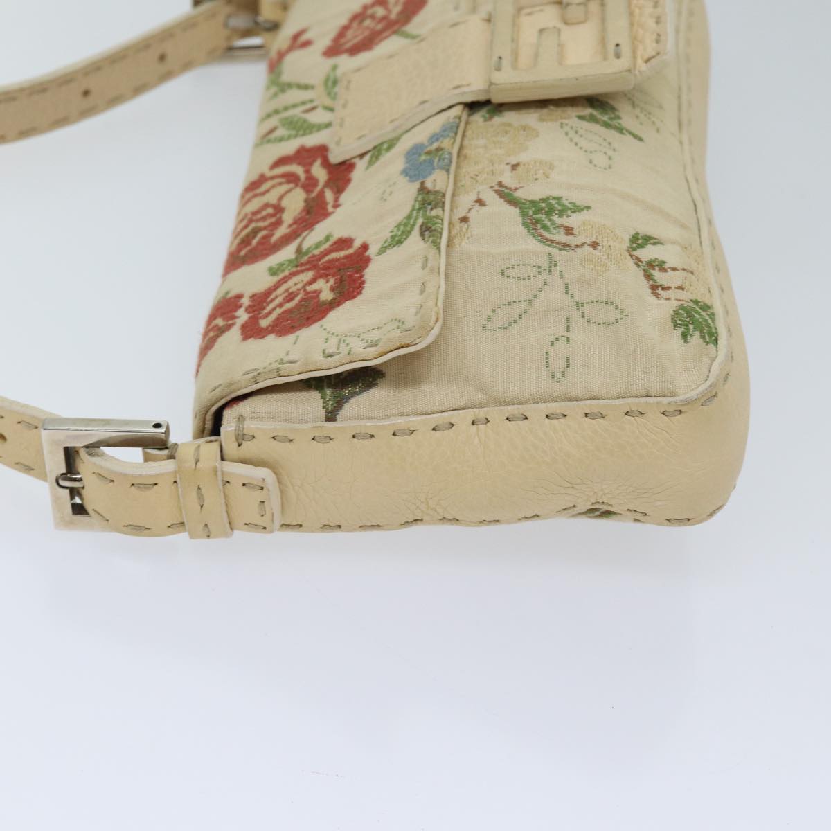 FENDI Celeria Floral Mamma Baguette Shoulder Bag Cotton Multicolor yk11868