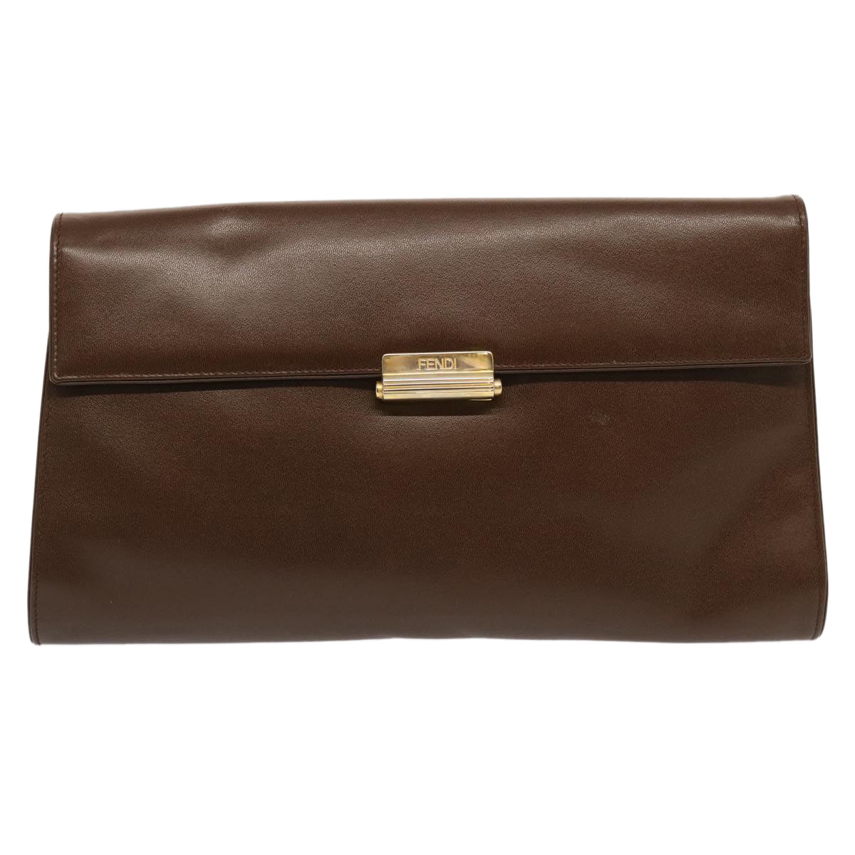 FENDI Shoulder Bag Leather Brown yk11948