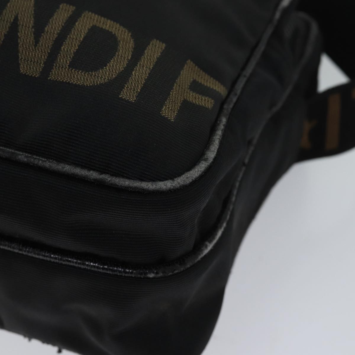 FENDI Shoulder Bag Canvas Black yk11949