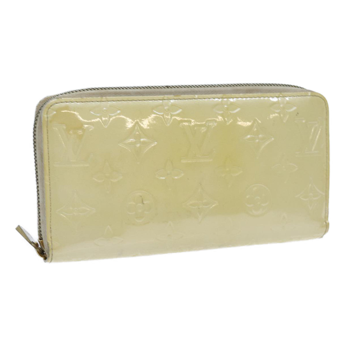 LOUIS VUITTON Monogram Vernis Zippy Wallet Wallet Perle M91471 LV yk11980