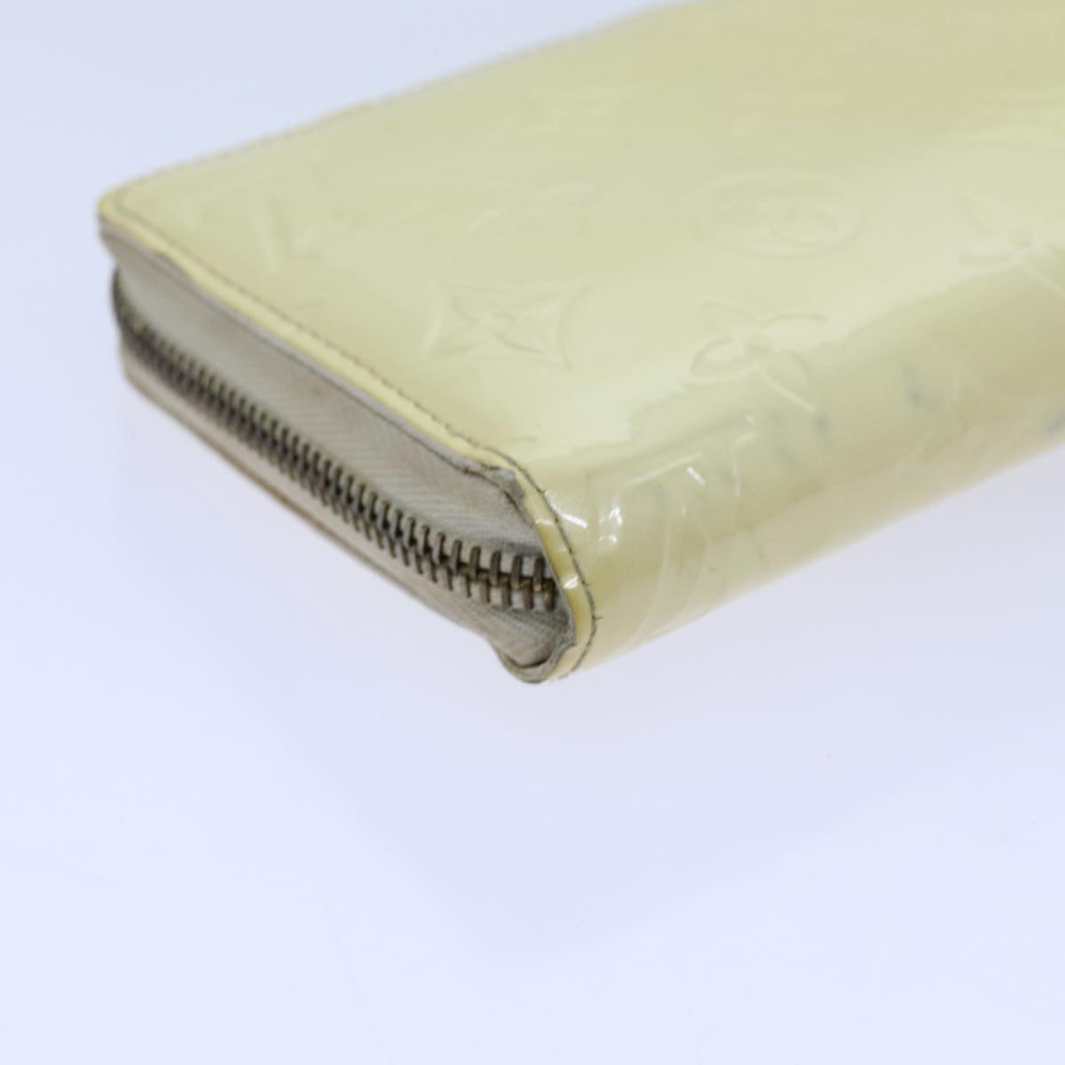 LOUIS VUITTON Monogram Vernis Zippy Wallet Wallet Perle M91471 LV yk11980