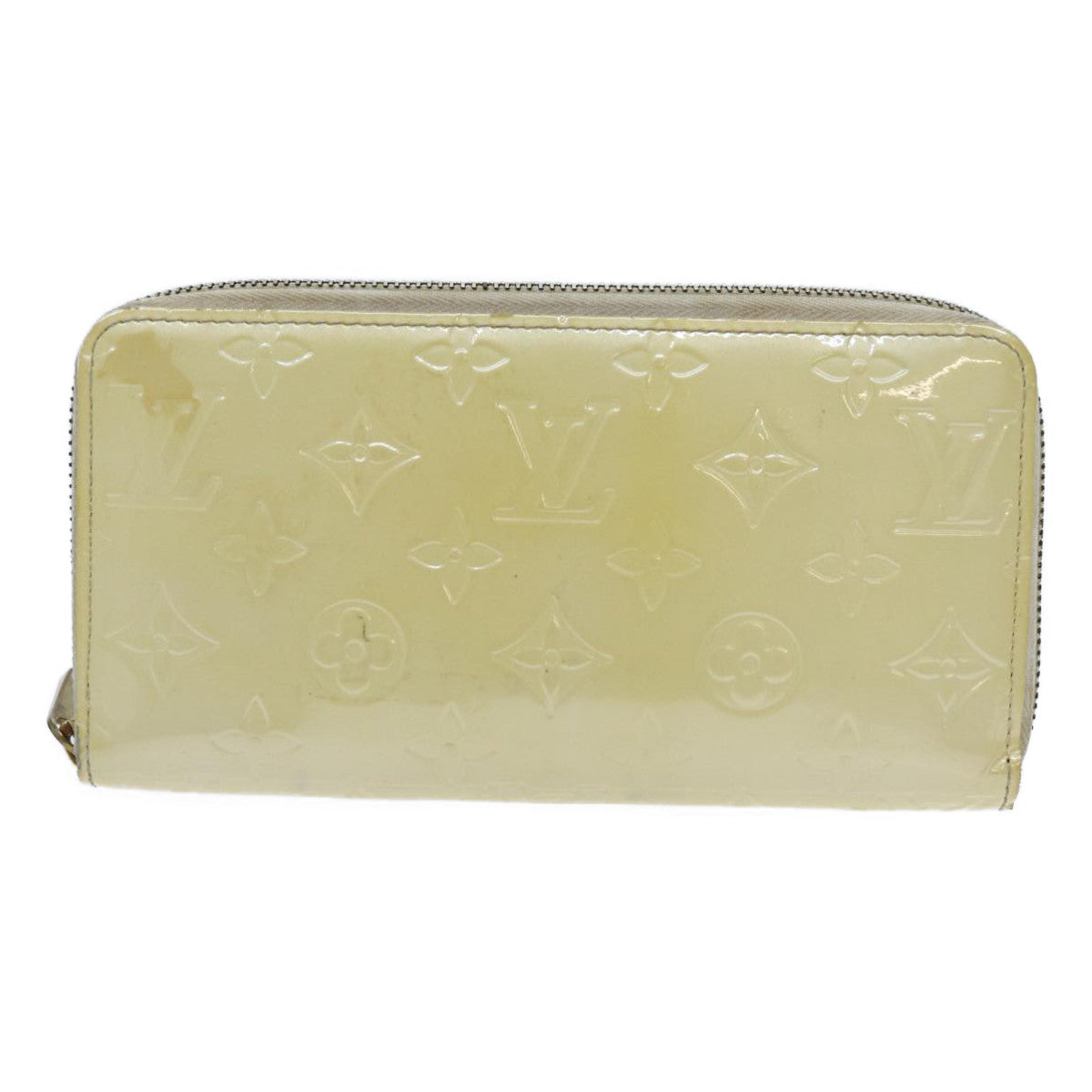 LOUIS VUITTON Monogram Vernis Zippy Wallet Wallet Perle M91471 LV yk11980