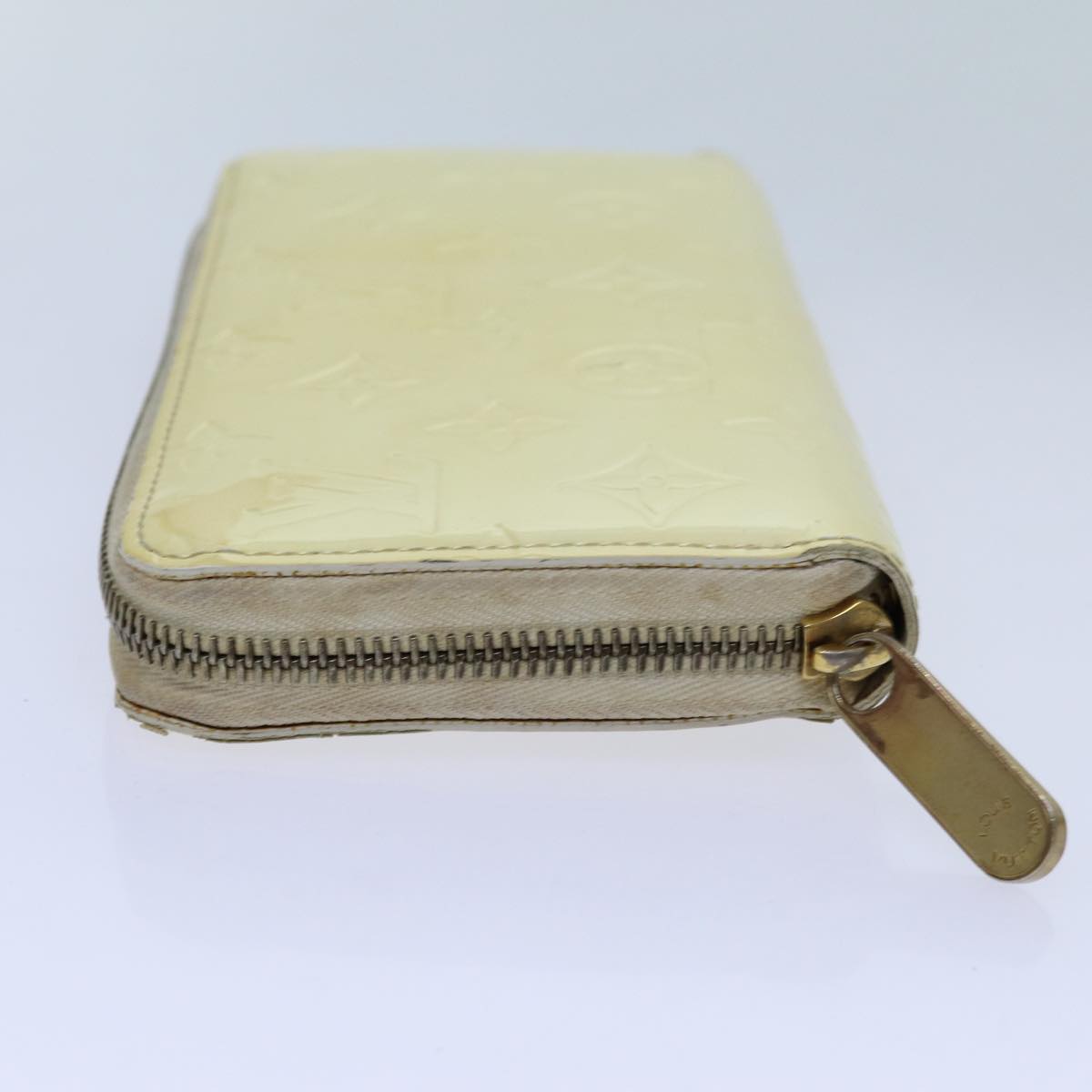LOUIS VUITTON Monogram Vernis Zippy Wallet Wallet Perle M91471 LV yk11980
