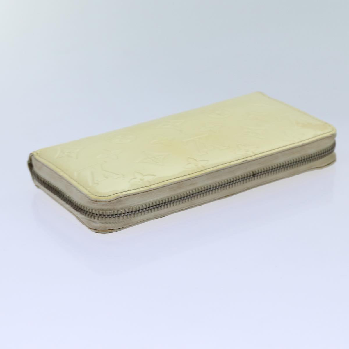 LOUIS VUITTON Monogram Vernis Zippy Wallet Wallet Perle M91471 LV yk11980