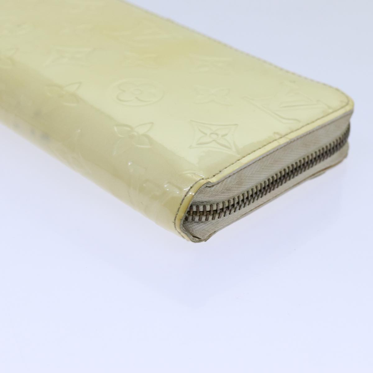 LOUIS VUITTON Monogram Vernis Zippy Wallet Wallet Perle M91471 LV yk11980