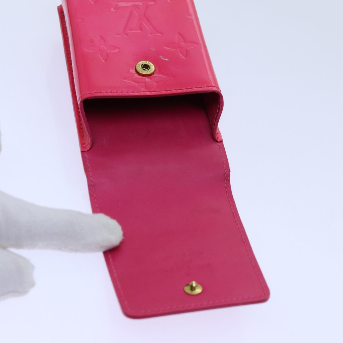 LOUIS VUITTON Monogram Vernis Cigarette Case Fuchsia Pink LV yk11982