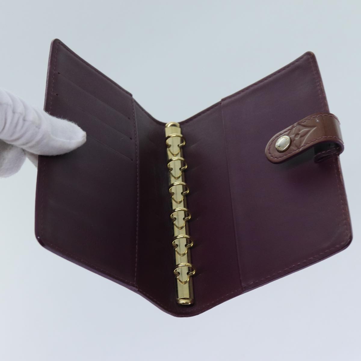 LOUIS VUITTON Vernis Agenda PM Day Planner Cover Violet R21050 LV yk11984