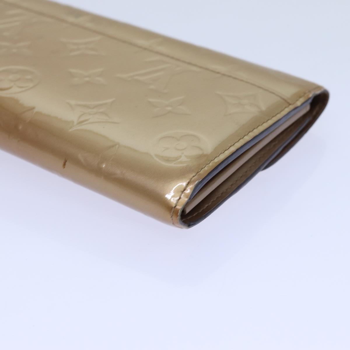 LOUIS VUITTON Vernis Portefeiulle Sarah Long Wallet Dunne M90209 LV yk11987