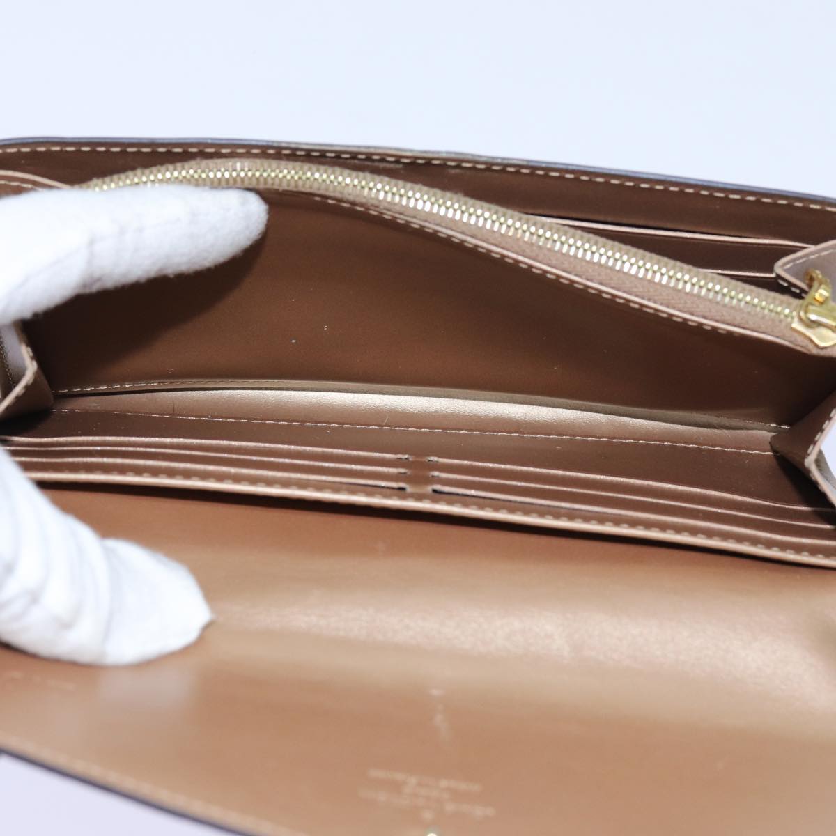 LOUIS VUITTON Vernis Portefeiulle Sarah Long Wallet Dunne M90209 LV yk11987