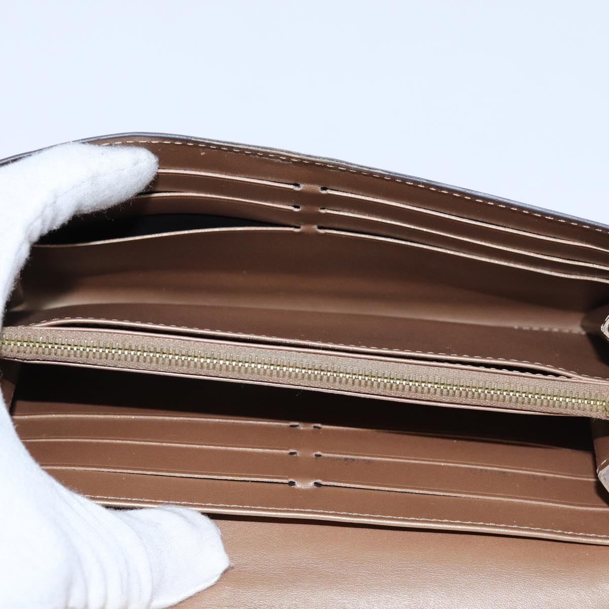 LOUIS VUITTON Vernis Portefeiulle Sarah Long Wallet Dunne M90209 LV yk11987