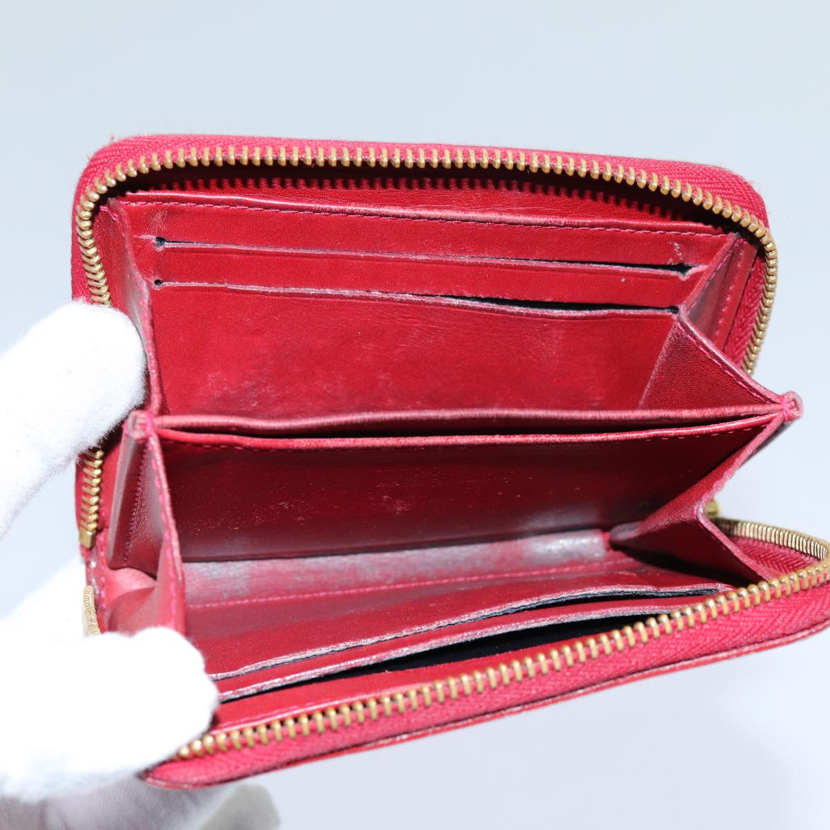 LOUIS VUITTON Vernis Zippy Coin Purse Wallet Pomme D'amour M93608 yk11988