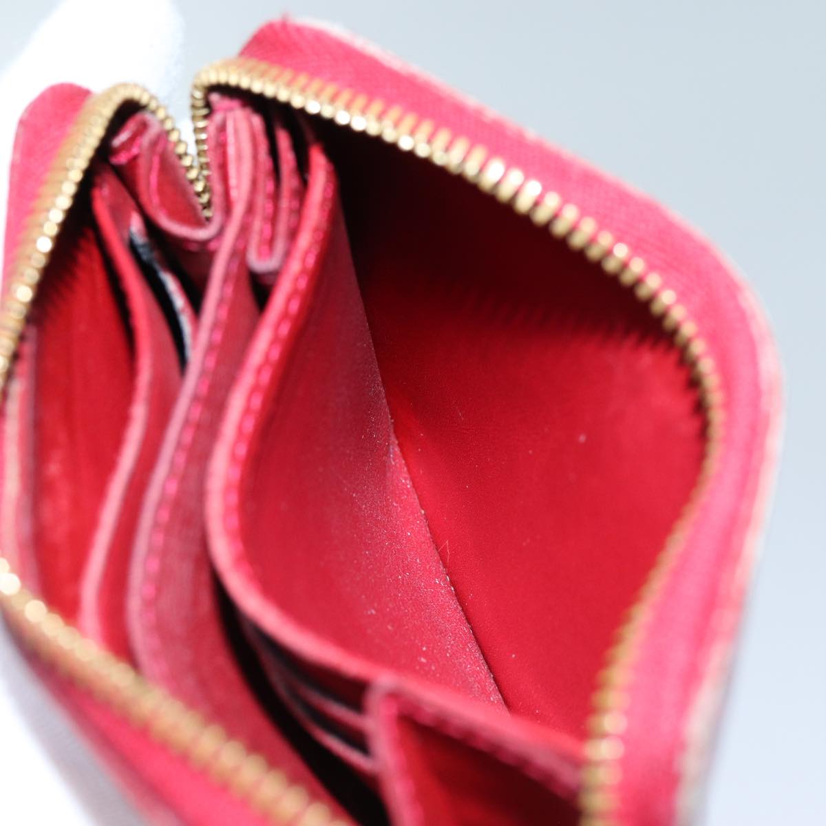 LOUIS VUITTON Vernis Zippy Coin Purse Wallet Pomme D'amour M93608 yk11988