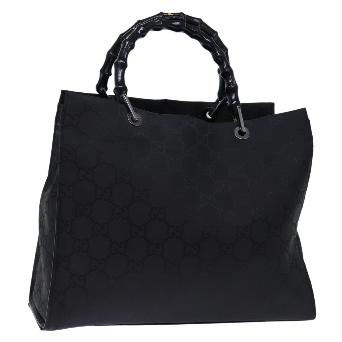 GUCCI Bamboo GG Canvas Hand Bag Nylon Black 002 1010 yk12012