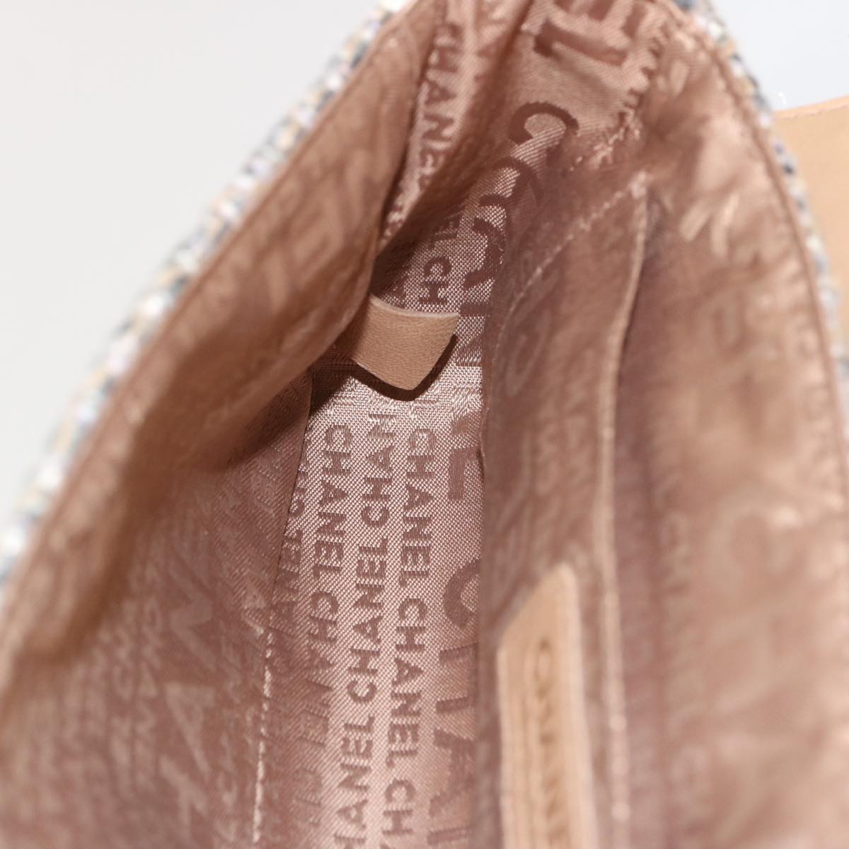 CHANEL Turn Lock Chain COCO Mark Shoulder Bag tweed Pink CC yk12015A