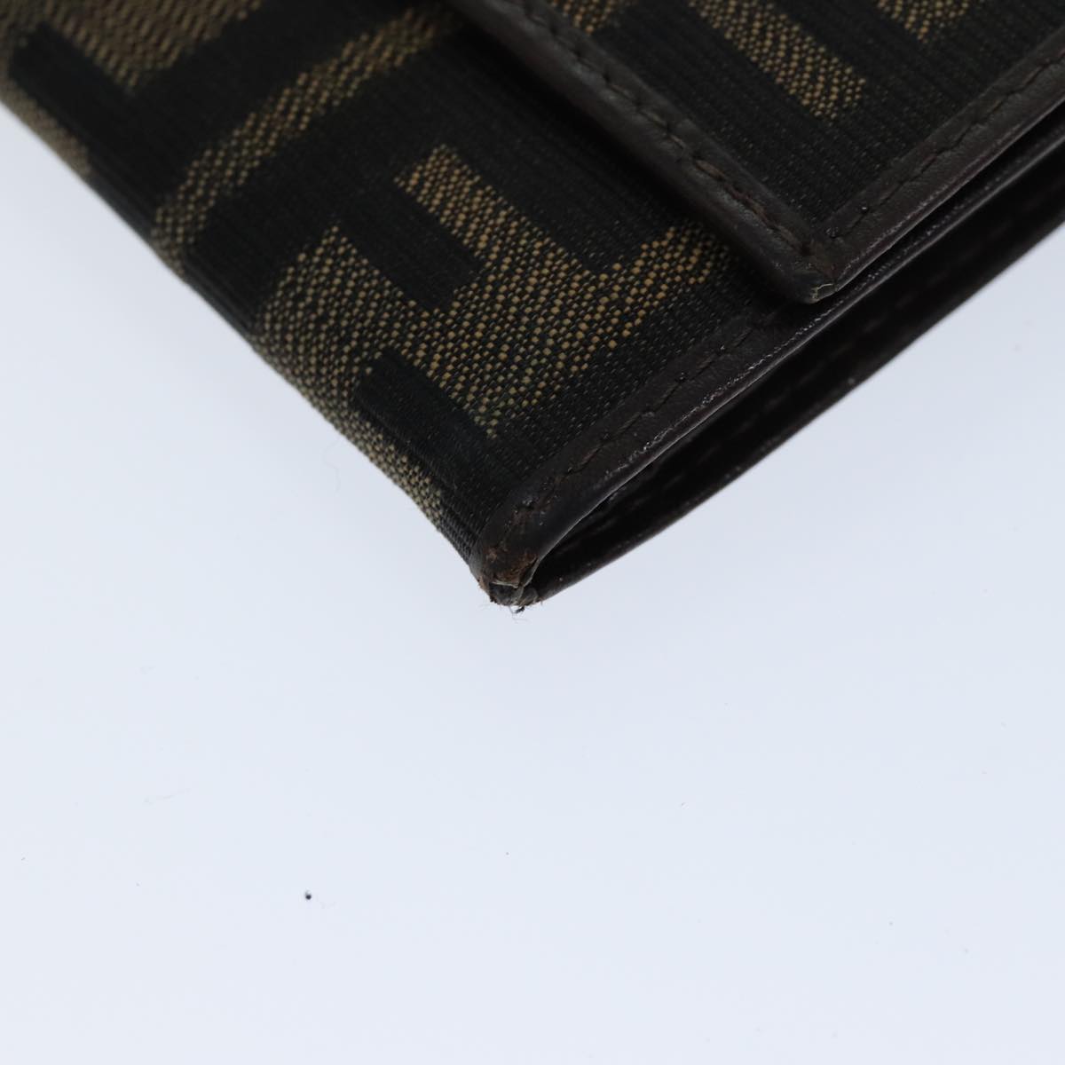 FENDI Zucca Canvas Wallet Black Brown yk12033