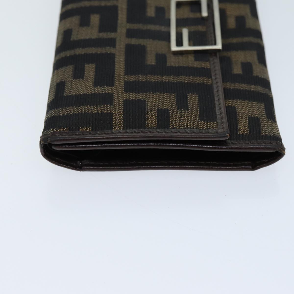 FENDI Zucca Canvas Wallet Black Brown yk12033