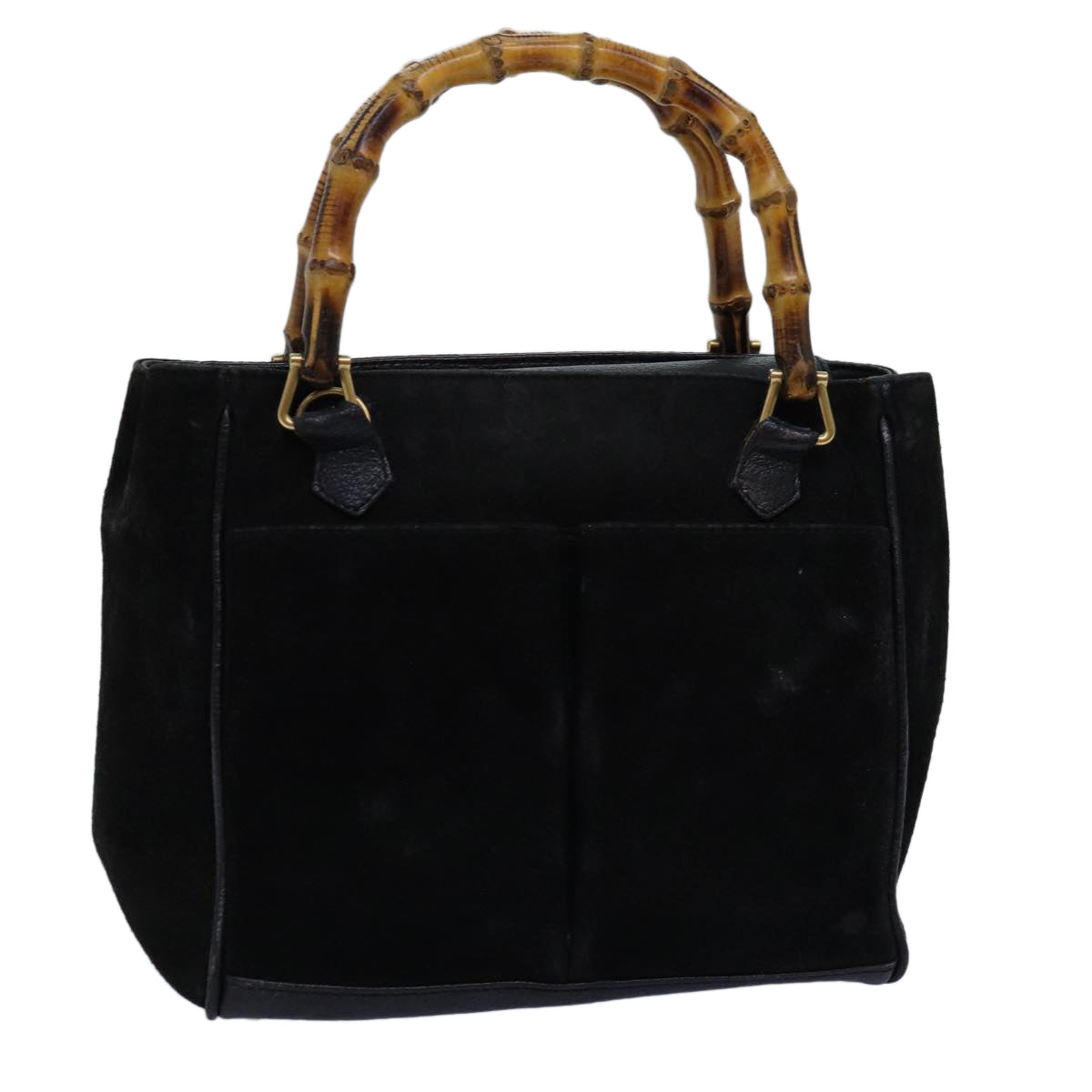 GUCCI Bamboo Hand Bag Suede Black 000 122 0316 yk12056