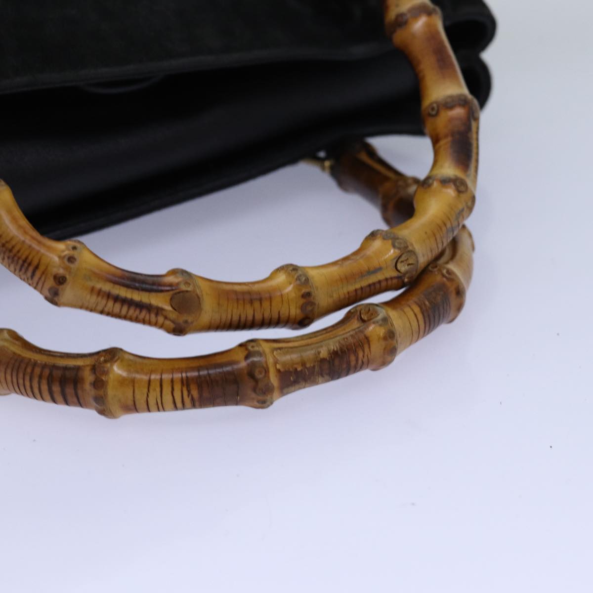 GUCCI Bamboo Hand Bag Suede Black 000 122 0316 yk12056