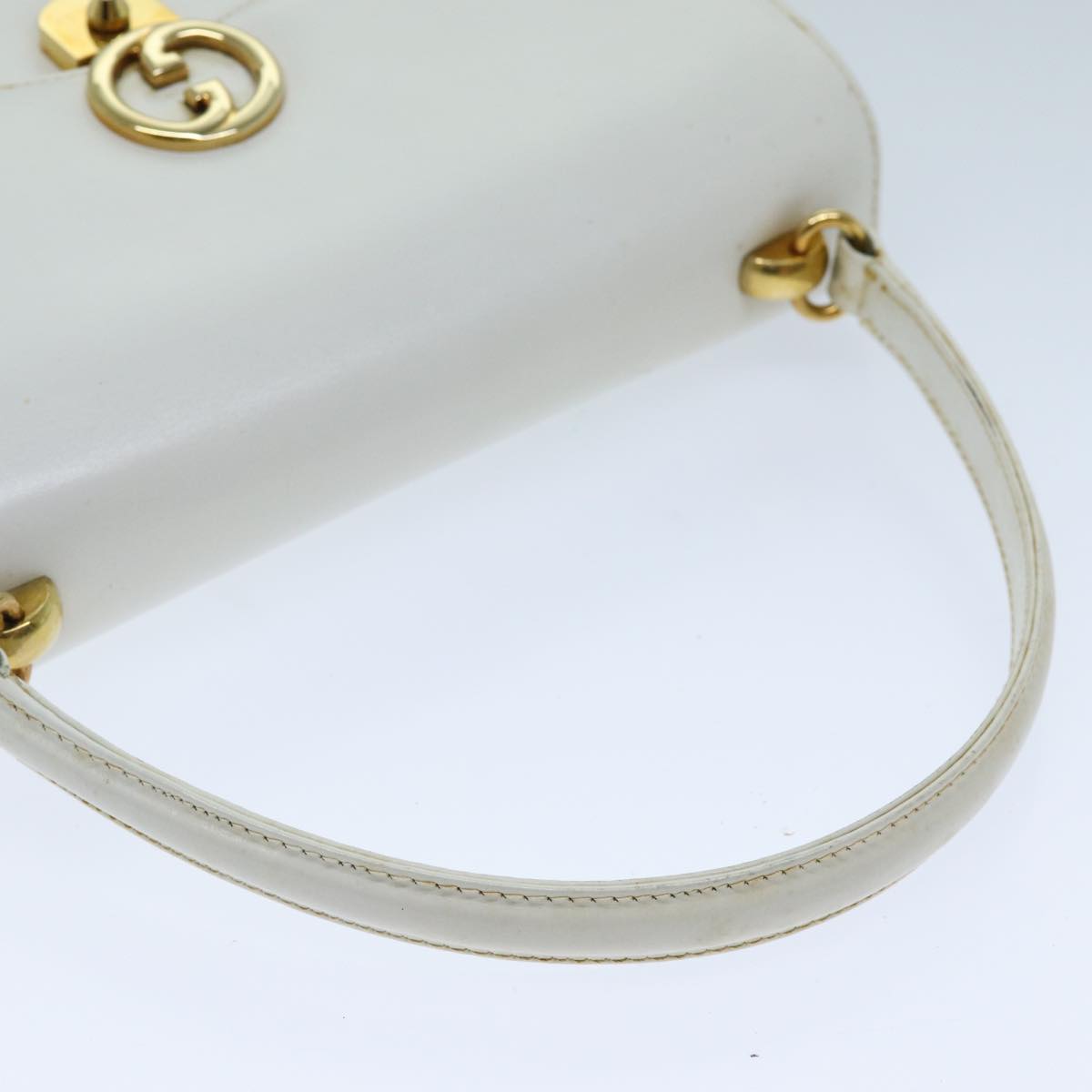 GUCCI Hand Bag Leather White yk12076
