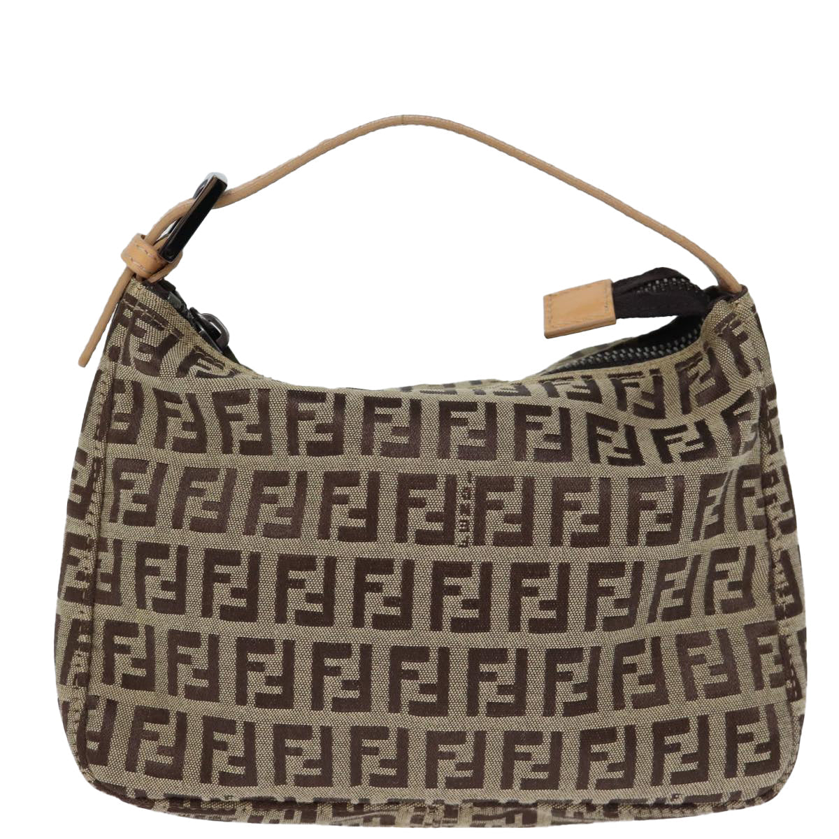 FENDI Zucchino Canvas Hand Bag Beige yk12110