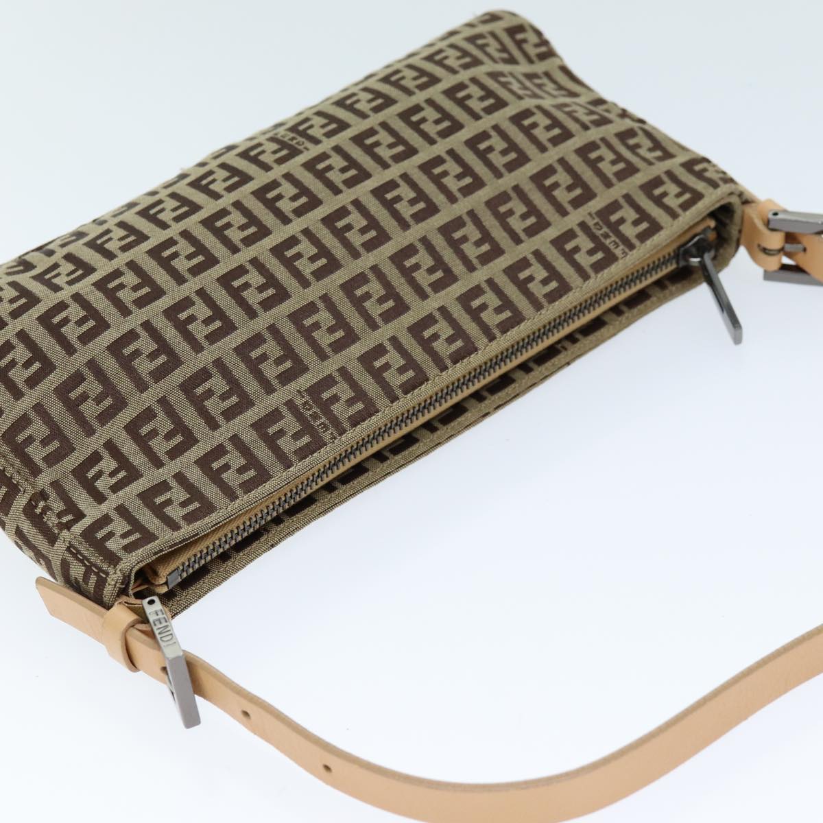 FENDI Zucchino Canvas Hand Bag Beige yk12117