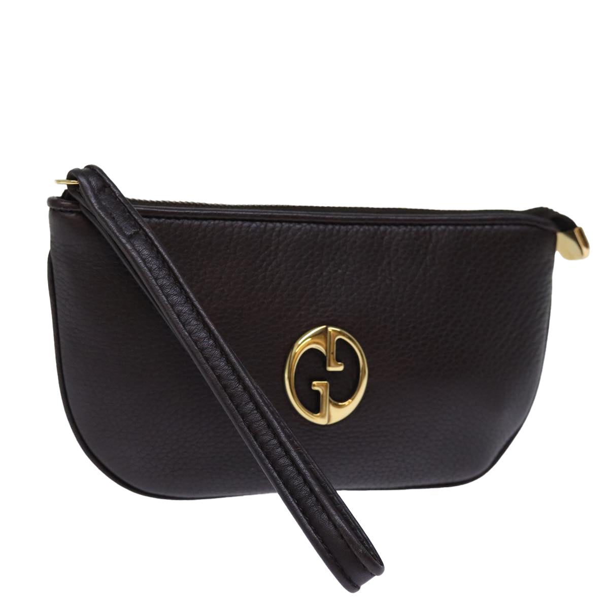 GUCCI Pouch Leather Brown 252041 yk12312