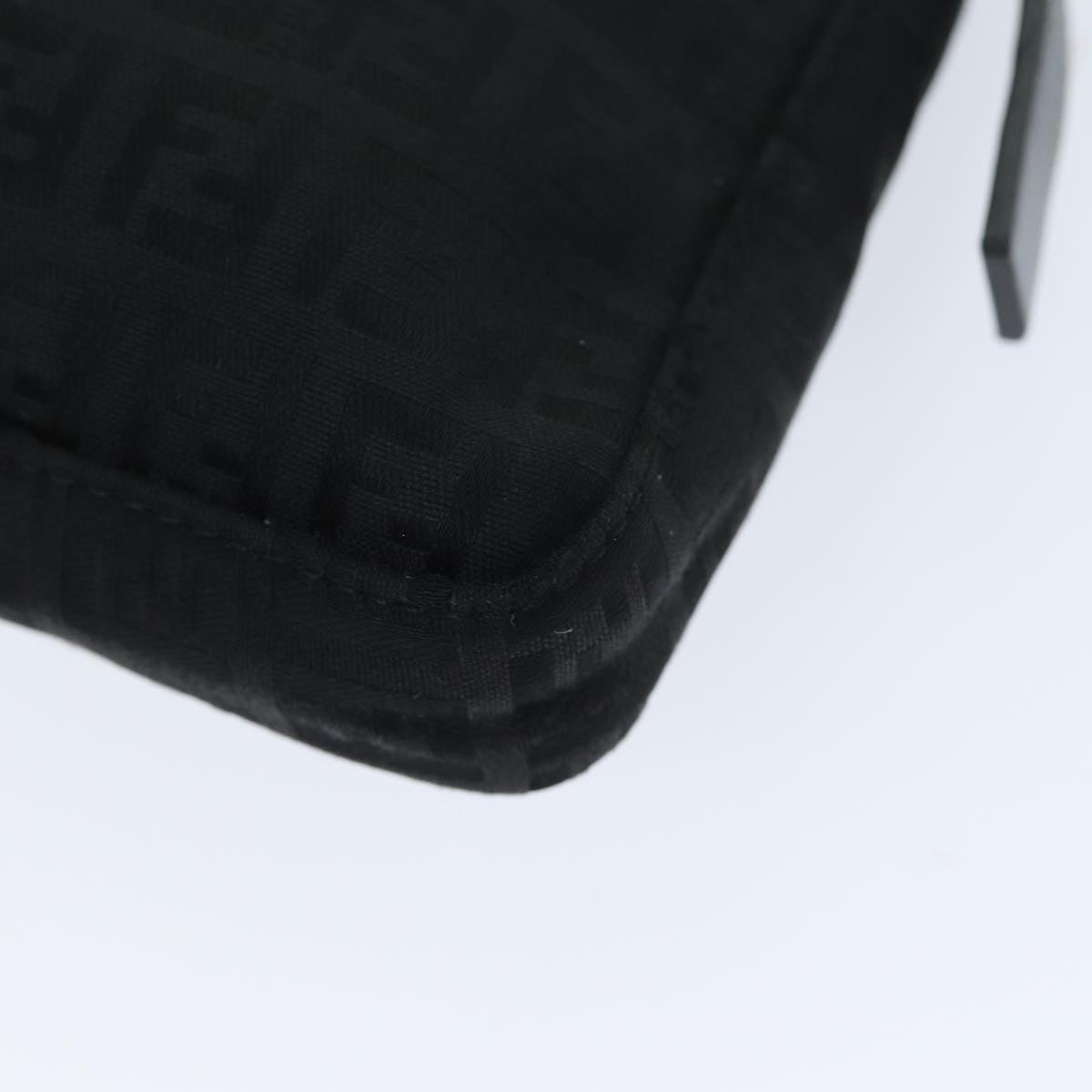 FENDI Zucchino Canvas Hand Bag Black yk12317