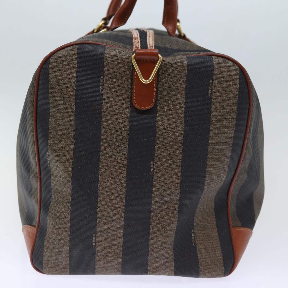 FENDI Pecan Canvas Boston Bag 2way Brown Black yk12324