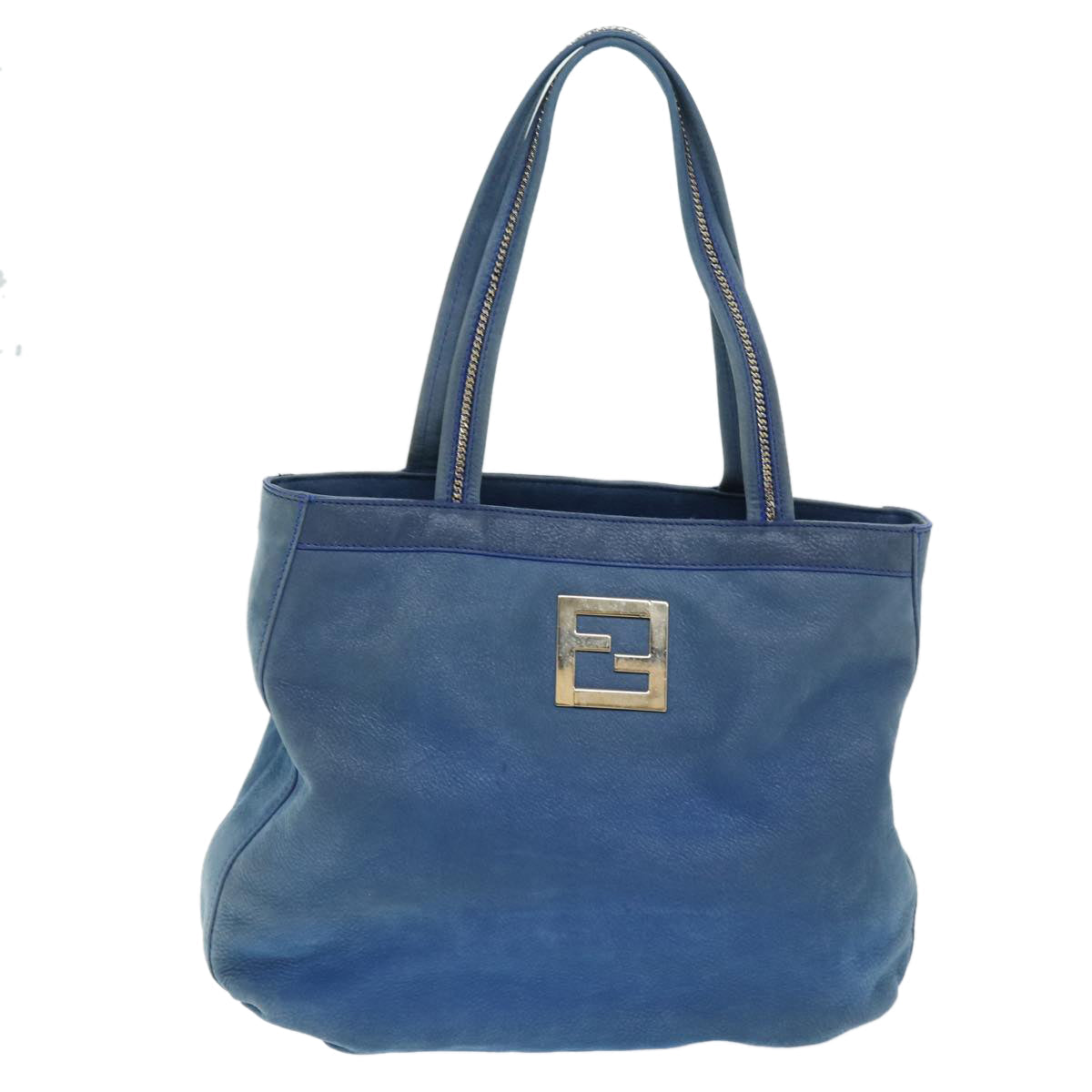 FENDI Tote Bag Leather Blue yk12353