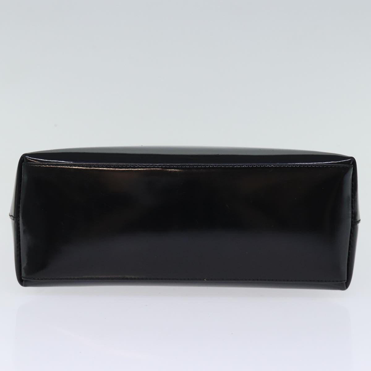 GUCCI Bamboo Hand Bag Enamel Black yk12374