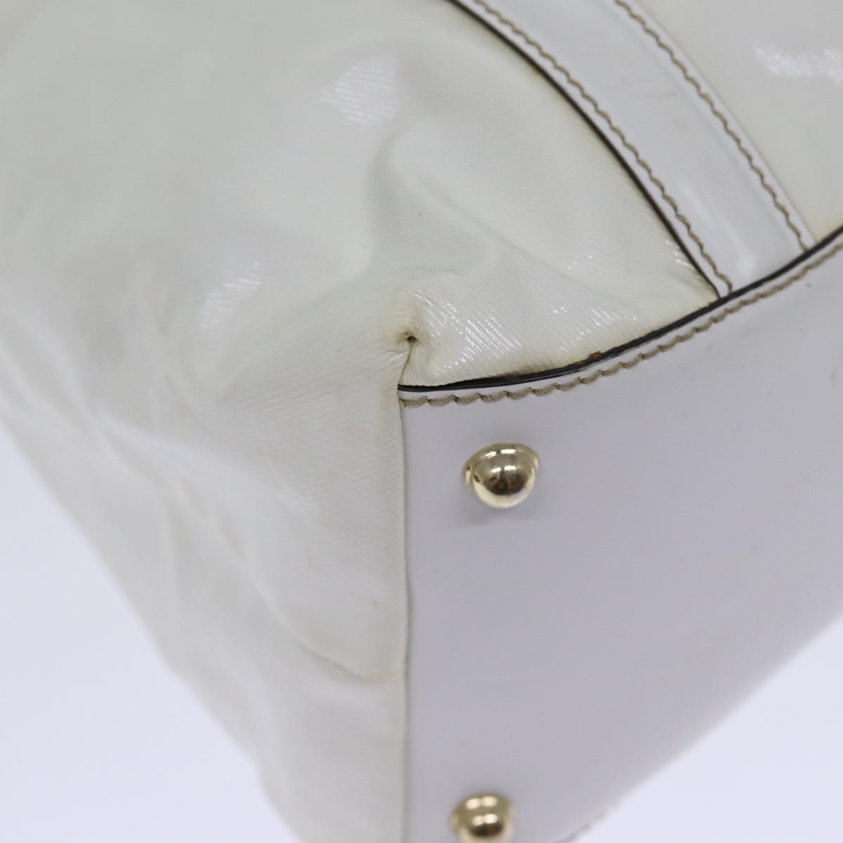 GUCCI Web Sherry Line Interlocking Bag Coated Canvas White 162094 yk12394