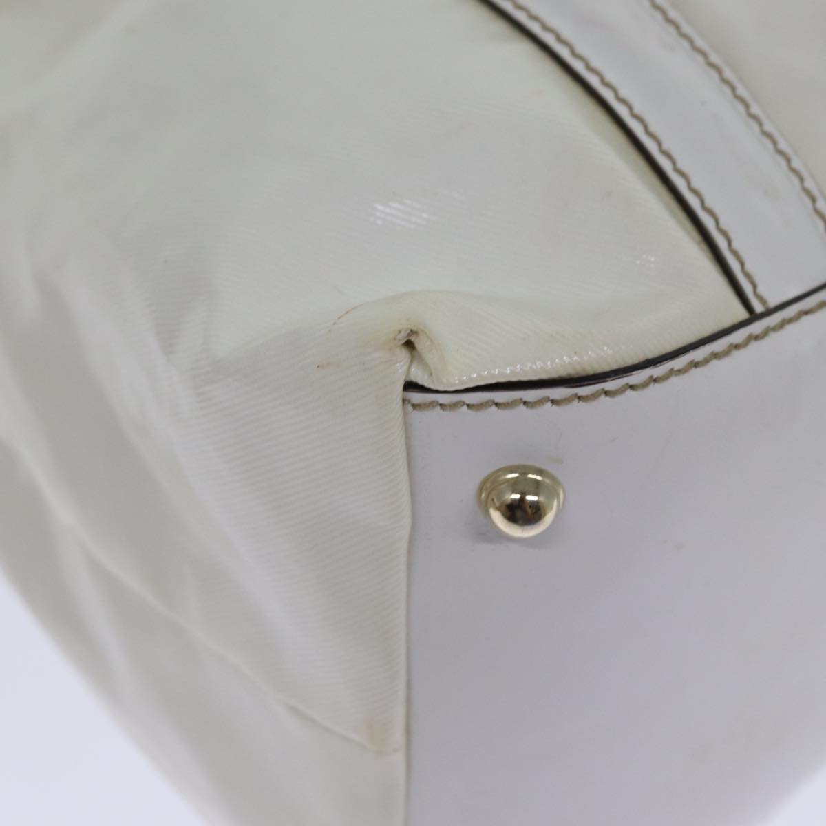 GUCCI Web Sherry Line Interlocking Bag Coated Canvas White 162094 yk12394