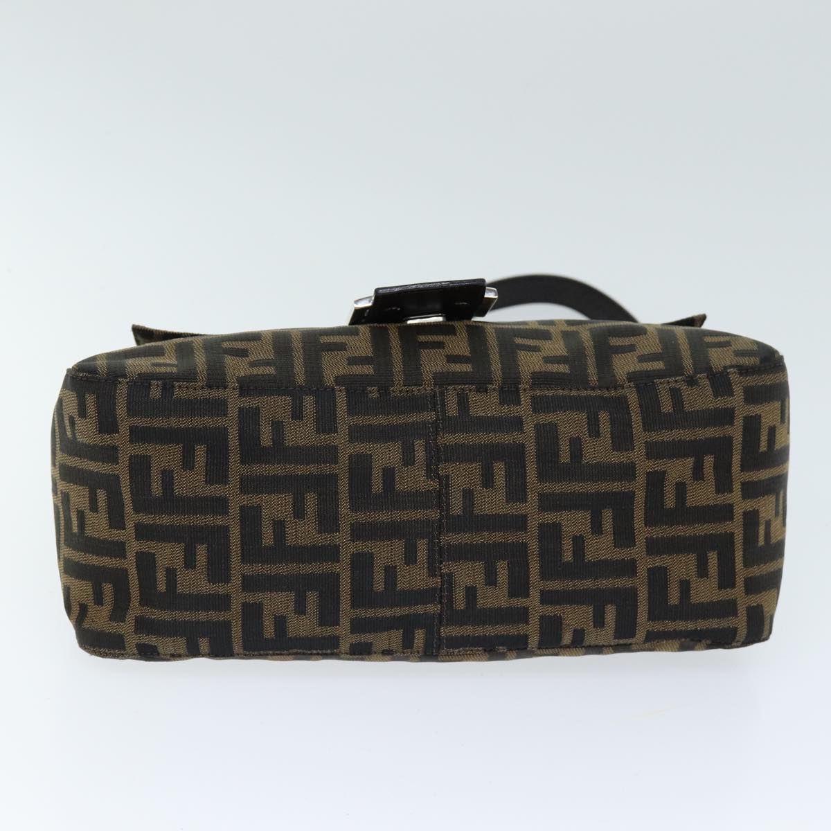 FENDI Zucca Canvas Mamma Baguette Shoulder Bag Black Brown yk12425