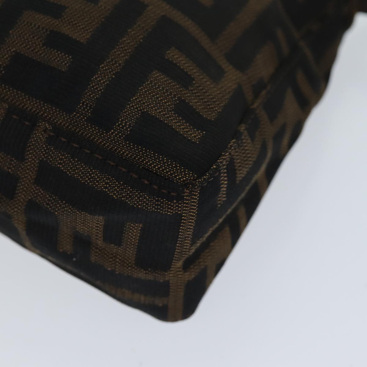 FENDI Zucca Canvas Hand Bag Brown Black yk12428