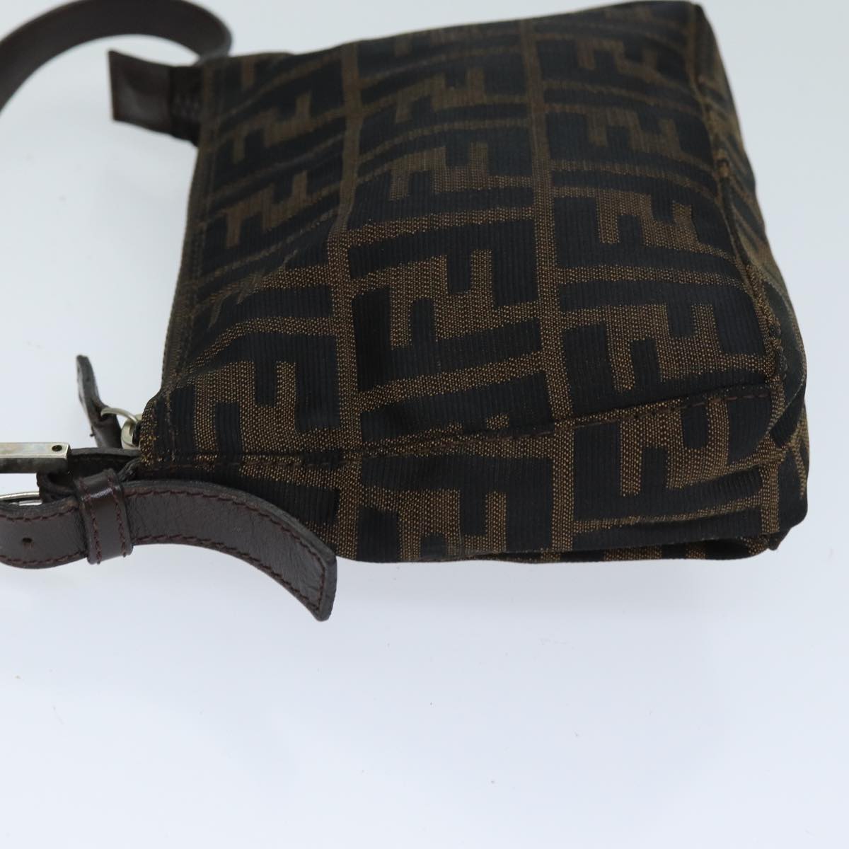 FENDI Zucca Canvas Hand Bag Brown Black yk12428