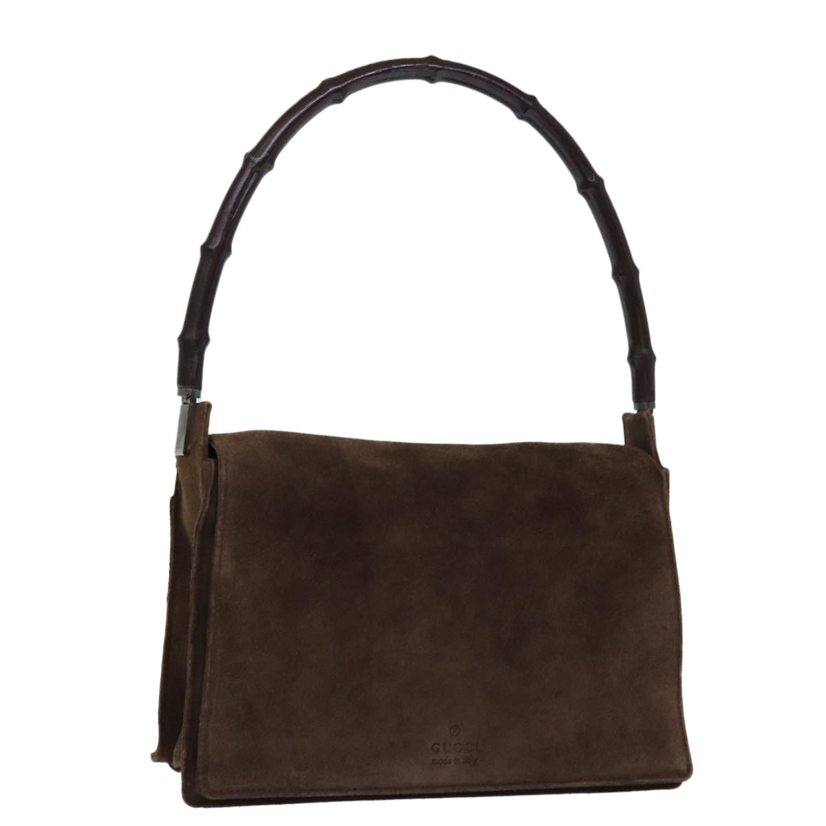 GUCCI Bamboo Shoulder Bag Suede Brown 001 3239 yk12441