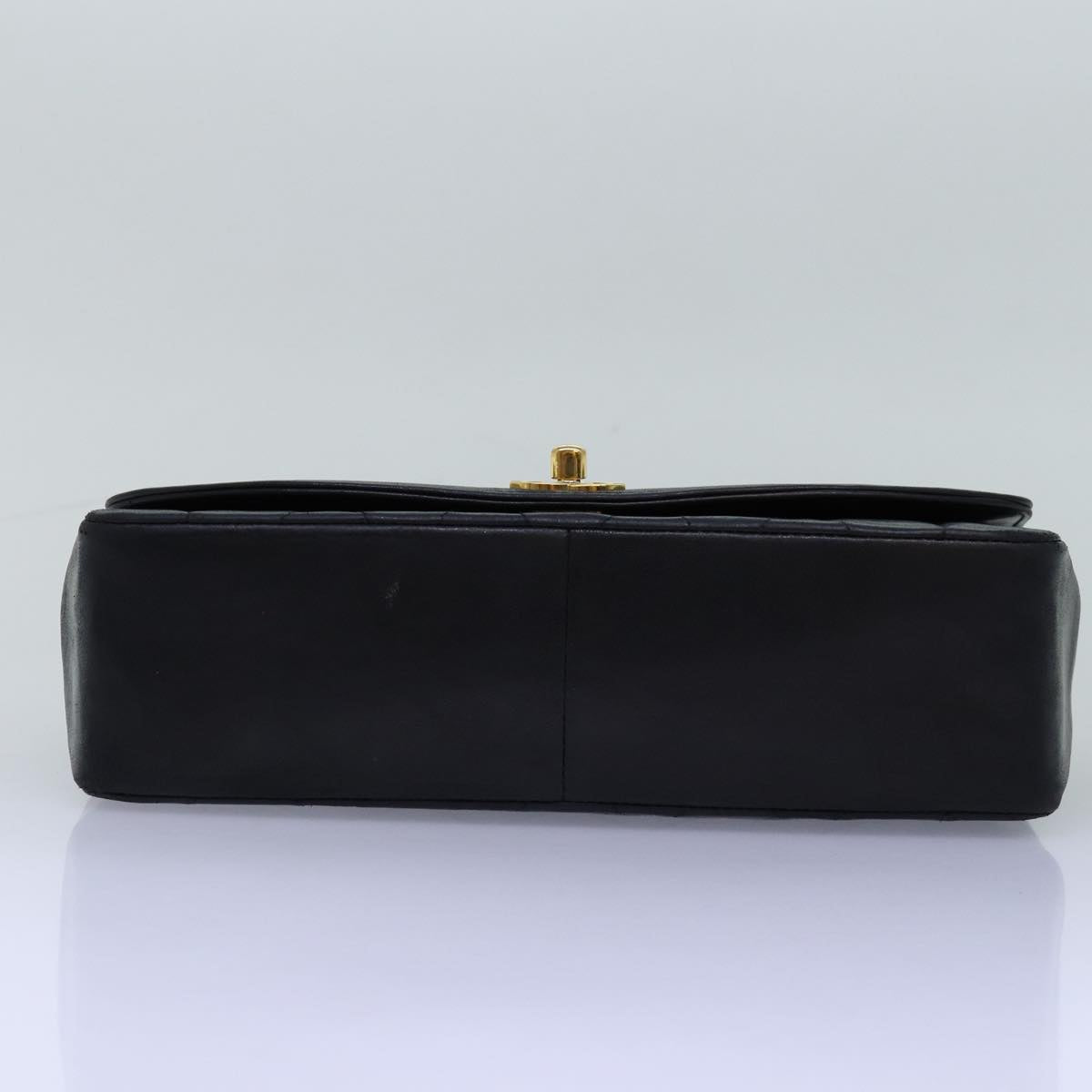 CHANEL Diana Matelasse Chain Shoulder Bag Lamb Skin Black CC yk12474