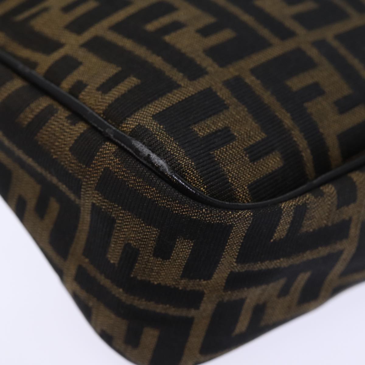 FENDI Zucca Canvas Hand Bag Brown Black yk12507